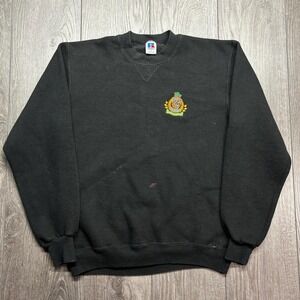 Vintage Roots Canada 1980s Russell Athletics Sweatshirt Medium Black Crest